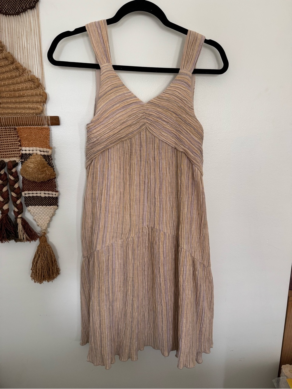 Zara Girls sz 11-12 Metallic striped dress